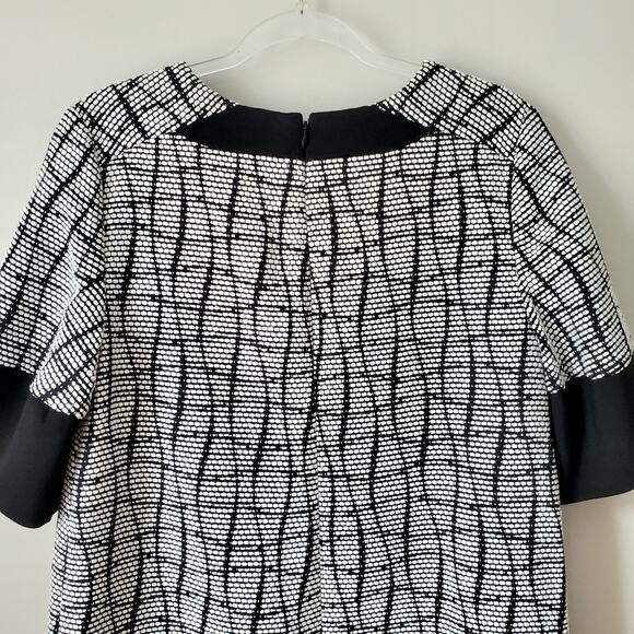 Banana Republic Tweed Textured Mod Mini Dress 8 Black White Career Contemporary - Picture 9 of 16